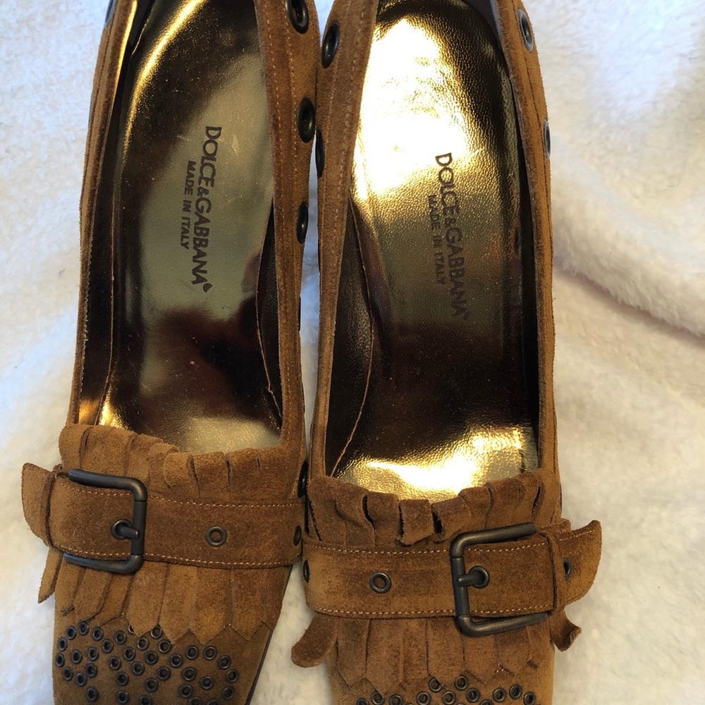 DOLCE & GABBANA GROMMET LOAFER PUMPS